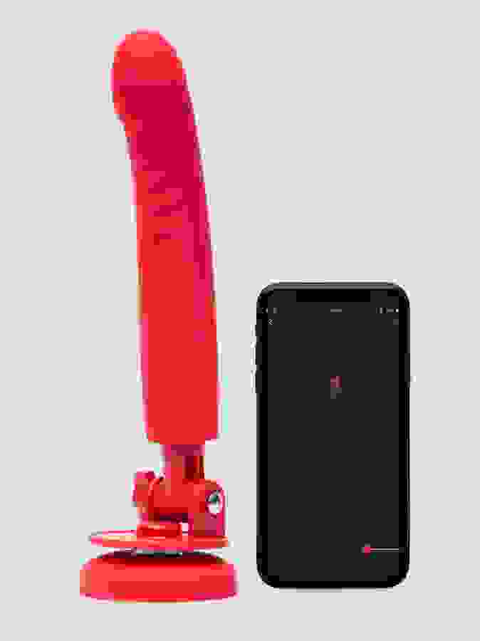 Lovense Mission 2 Touch Sensitive App Control Vibrating Dildo with Suction Cup, Red, hi-res